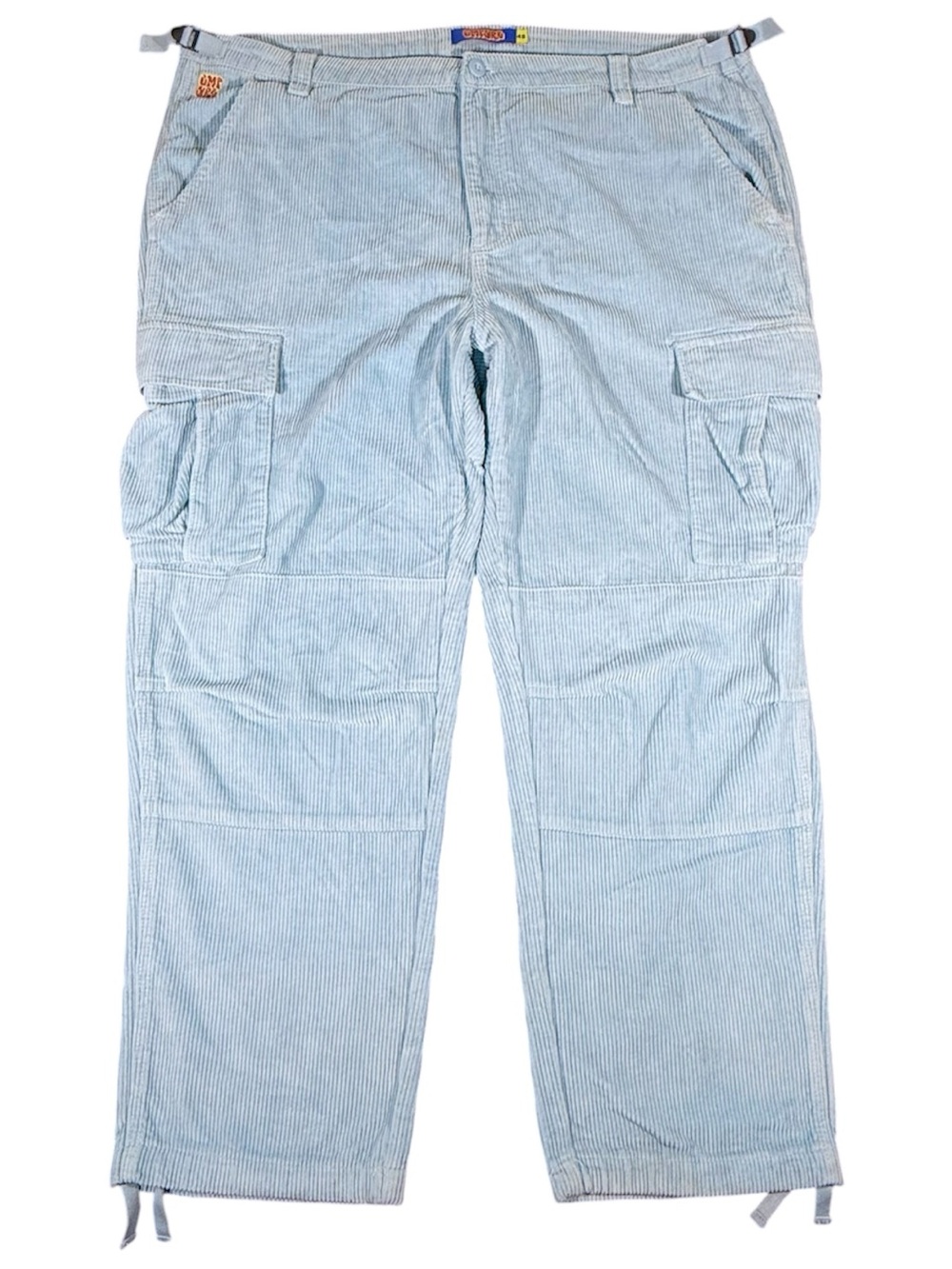 Empyre Corduroy Cargo Men’s Size 42 Adjustable Waist Y2K Baggy Pants Blue